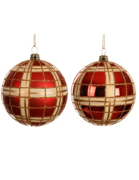 Bola Navideña con Etiqueta de Mariposa D8cm Rojo Adorno Elegante y Original