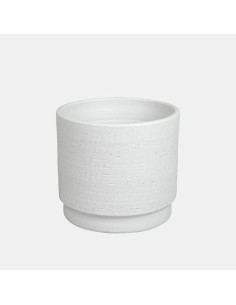 Maceta Xamot Blanco 28x25 cm  Elegancia Moderna para Interior y Exterior | Endanea Garden 2