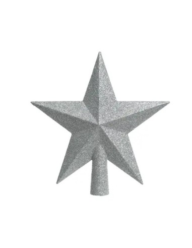 Estrella para la Copa del Pino Plata Brillo | Adorno de Navidad Elegante


