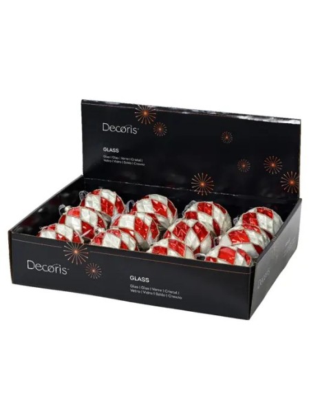 Bola de Navidad, adorno árbol, decoración navideña, bola de cristal, adorno rojo y blanco, bola brillante, decoración festiva, 