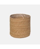 Maceta Cilindro Gamo Plus Natural 26x24cm  Mimbre Elegante para Interior y Exterior

