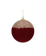 Bola Navideña Granate con Lentejuelas D10 cm | Adorno Ligero y Brillante para Árbol