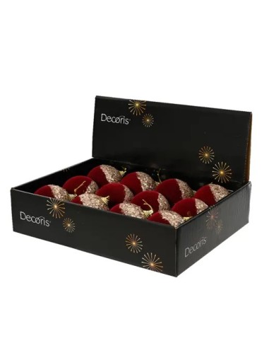 Bola Navideña Granate con Lentejuelas D10 cm | Adorno Ligero y Brillante para Árbol