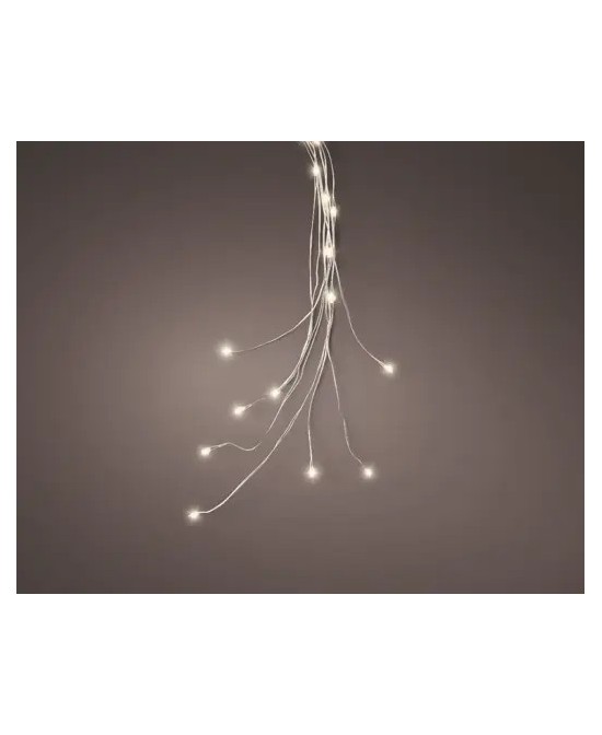 Luces Racimo MicroLED 110 cm Blanco Cálido Cable Plata Iluminación Decorativa