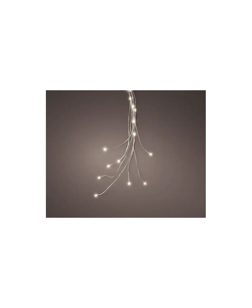 Luces Racimo MicroLED 110 cm Blanco Cálido Cable Plata Iluminación Decorativa