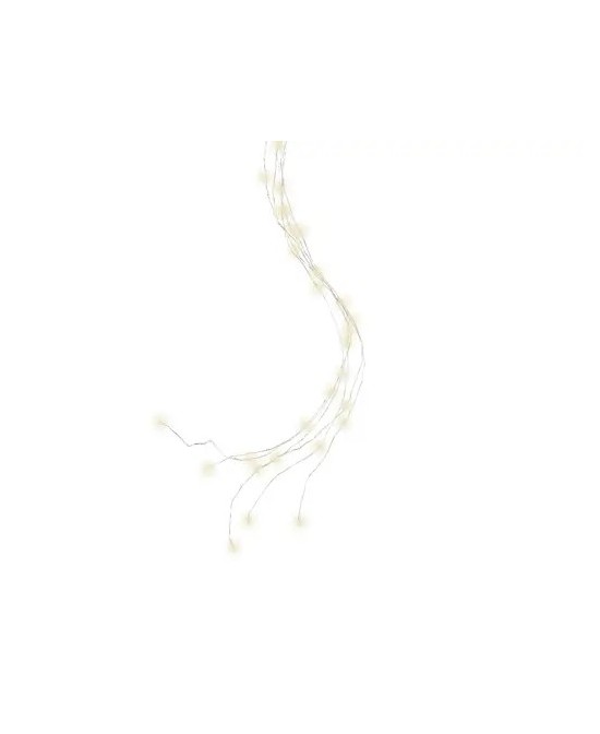 Luces Racimo MicroLED 110 cm Blanco Cálido Cable Plata Iluminación Decorativa
