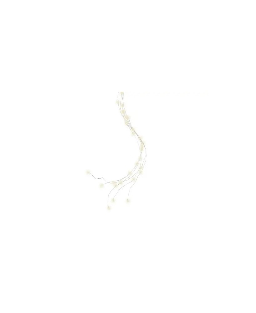 Luces Racimo MicroLED 110 cm Blanco Cálido Cable Plata Iluminación Decorativa