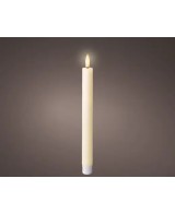 Vela LED Crema D2.2xH24.5 cm con Efecto de Llama Realista | Endanea Garden