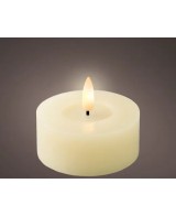 Vela LED Crema D7xH6 cm con Luz Blanca Cálida | Decoración Segura y Elegante