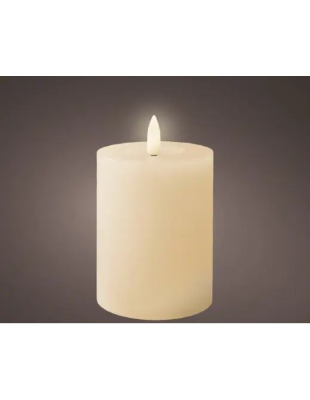 Vela LED Crema D7xH11.2 cm con Luz Blanca Cálida | Decoración Segura y Elegante