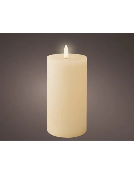 Vela LED Crema D7xH15 cm con Luz Blanca Cálida | Decoración Segura y Elegante