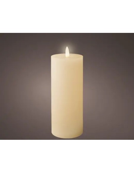 Vela LED 7x19 cm Crema con Luz Blanco Cálido | Decoración Segura y Elegante