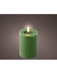Vela LED Verde 7x11.2 cm Efecto Llama Realista Iluminación Segura