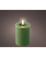 Vela LED Verde 7x11.2 cm Efecto Llama Realista Iluminación Segura