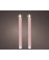 Vela LED Rosa 2.2x24.5 cm con Efecto Llama Realista  Decoración Segura y Elegante