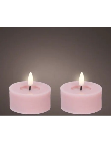 Vela LED Rosa 7x6 cm con Efecto Llama Realista para Decoración Interior
