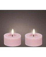 Vela LED Rosa 7x6 cm con Efecto Llama Realista para Decoración Interior