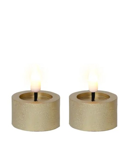 Vela LED Oro 4.4x5.2 cm Efecto Llama Realista Iluminación Decorativa