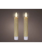 Vela LED Oro 2.2x14.5 cm Efecto Llama Realista Decoración Interior