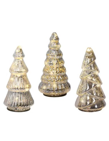 Árbol de Microleds Plata 9x17.5 cm Iluminación Decorativa Moderna