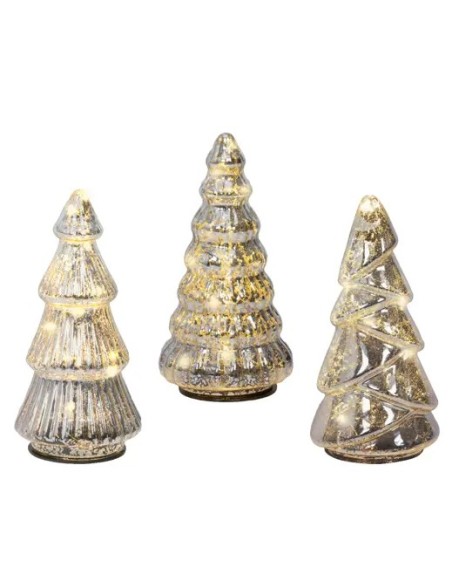 Árbol de Microleds Plata 9x17.5 cm Iluminación Decorativa Moderna