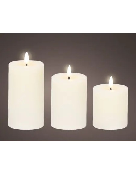 Vela LED crema 7x15 cm luz realista decoración segura y elegante