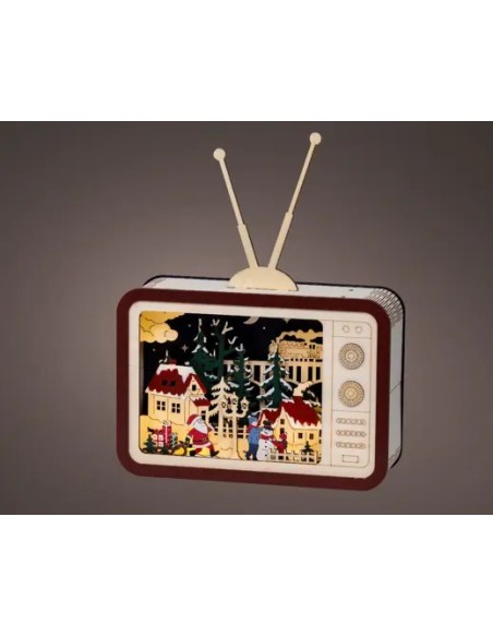 Escenario Radio con LEDs L8xW25.6xH33.5cm Decoración Interior Vintage