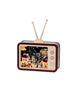 Escenario Radio con LEDs L8xW25.6xH33.5cm Decoración Interior Vintage 2