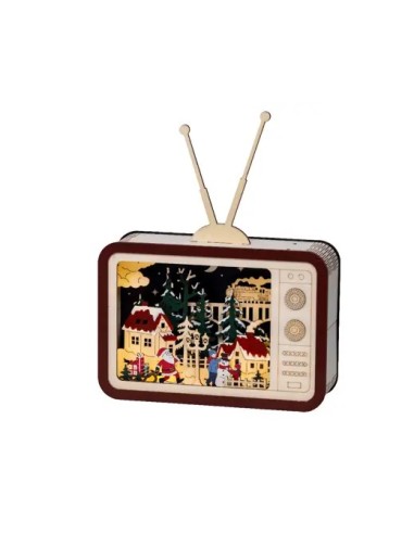 Escenario Radio con LEDs L8xW25.6xH33.5cm Decoración Interior Vintage