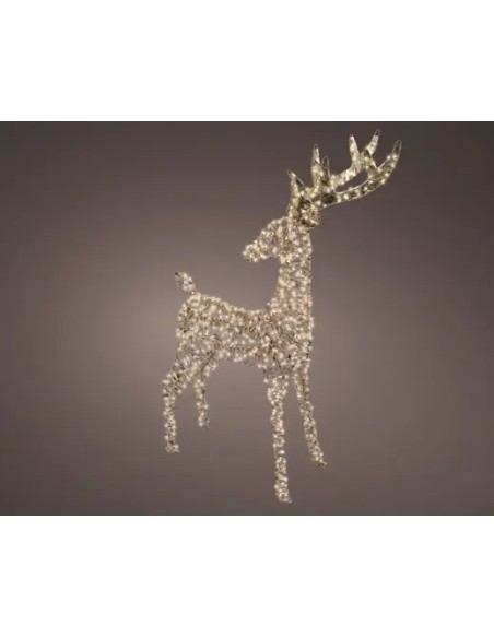Reno de Microleds Oro 18x65x130 cm Decoración Navideña Iluminación LED Bajo Consumo