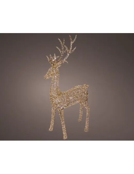 Reno de Microleds Oro 43x110x270 cm Decoración Navideña Iluminada