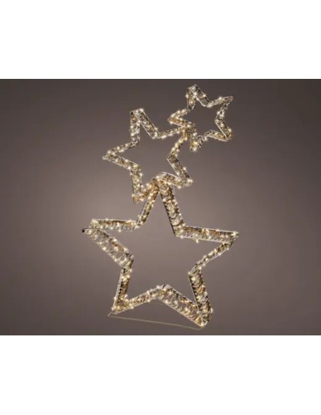 Estrellas de Microleds Oro 10x51x80 cm Decoración Interior y Exterior