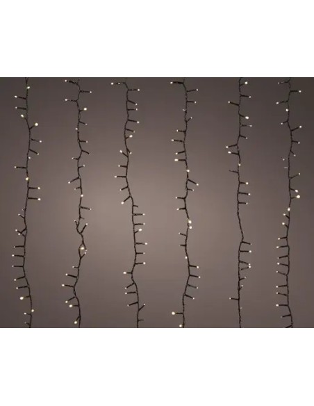 Cascada de Estrellas LED Oro 200 cm Iluminación Elegante y Festiva