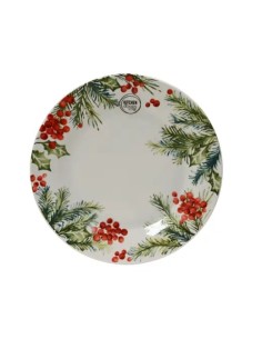 Plato Porcelana Redondo 27.2 cm Hojas y Bayas  Elegancia Natural | Endanea Garden 2