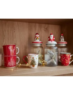 Taza de Porcelana Roja D25xH20.5 cm | Decorativa y Funcional  Endanea Garden 2