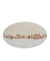 Plato de Porcelana con Casas | Estilo Nórdico Decorativo - Endanea Garden
