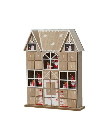 Calendario de Adviento de Madera MDF 28x7x37 cm | Decoración Navideña