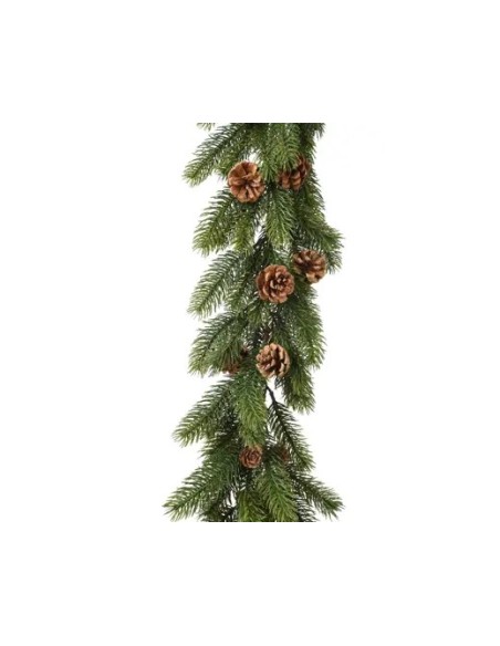 Guirnalda con Piñas Verde 180 cm Decorativa Natural para Hogar | Endanea Garden