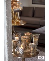 Jarrón Copa de Hojas Oro 17 cm Decoración Elegante y Sofisticada