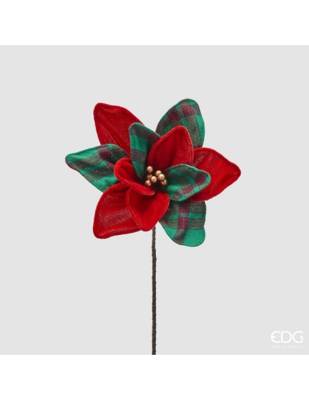 Pick Estrella Navideña Tartán Verde y Rojo H33xD23xC4