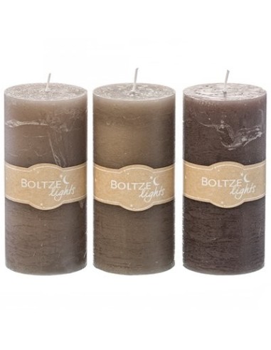 VELA PILAR GRIS PARAFINA15X7 CM