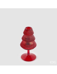 Portavelas Pino Copa Rojo 16 cm Decoración Elegante y Festiva