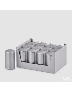 Vela Mocc Plata 10x5x8 cm Decorativa Moderna | Endanea Garden