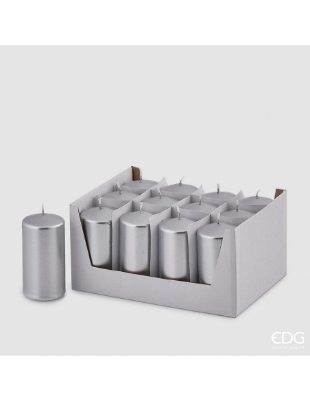 Vela Mocc Plata 10x5x8 cm Decorativa Moderna | Endanea Garden
