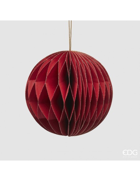 Bola colgante origami roja 10 cm diseño moderno decoración elegante