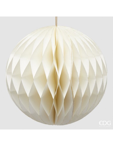 Bola colgante origami blanca 20 cm decoración moderna y elegante