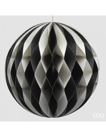 Bola Colgante Origami Blanco y Negro 25 cm - Decoración Moderna y Elegante