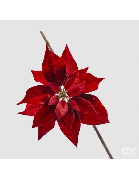Flor de Pascua con Clip Roja Adorno Navideño Decorativo Tradicional