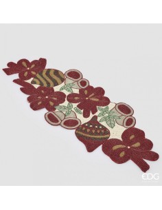 Runner Decomix Blanco y Rojo L90xL30 Camino de Mesa Moderno y Resistente