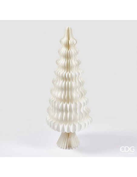 Pino de Adorno Origami H110 D44 Blanco Verde Decoración Navideña